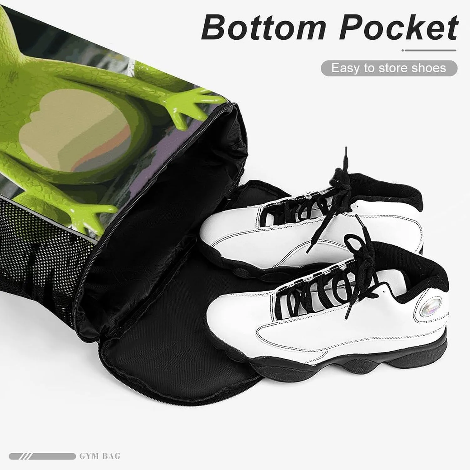 Sports Drawstring Backpack Lightweight Small Gym Bag Crown Frog Gym Sackpack for Women Men