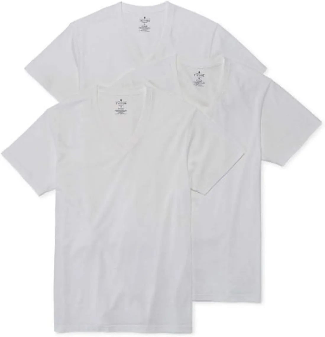 Stafford 3 Pack Cotton Stretch V-Neck T-Shirts (White, X-Large)