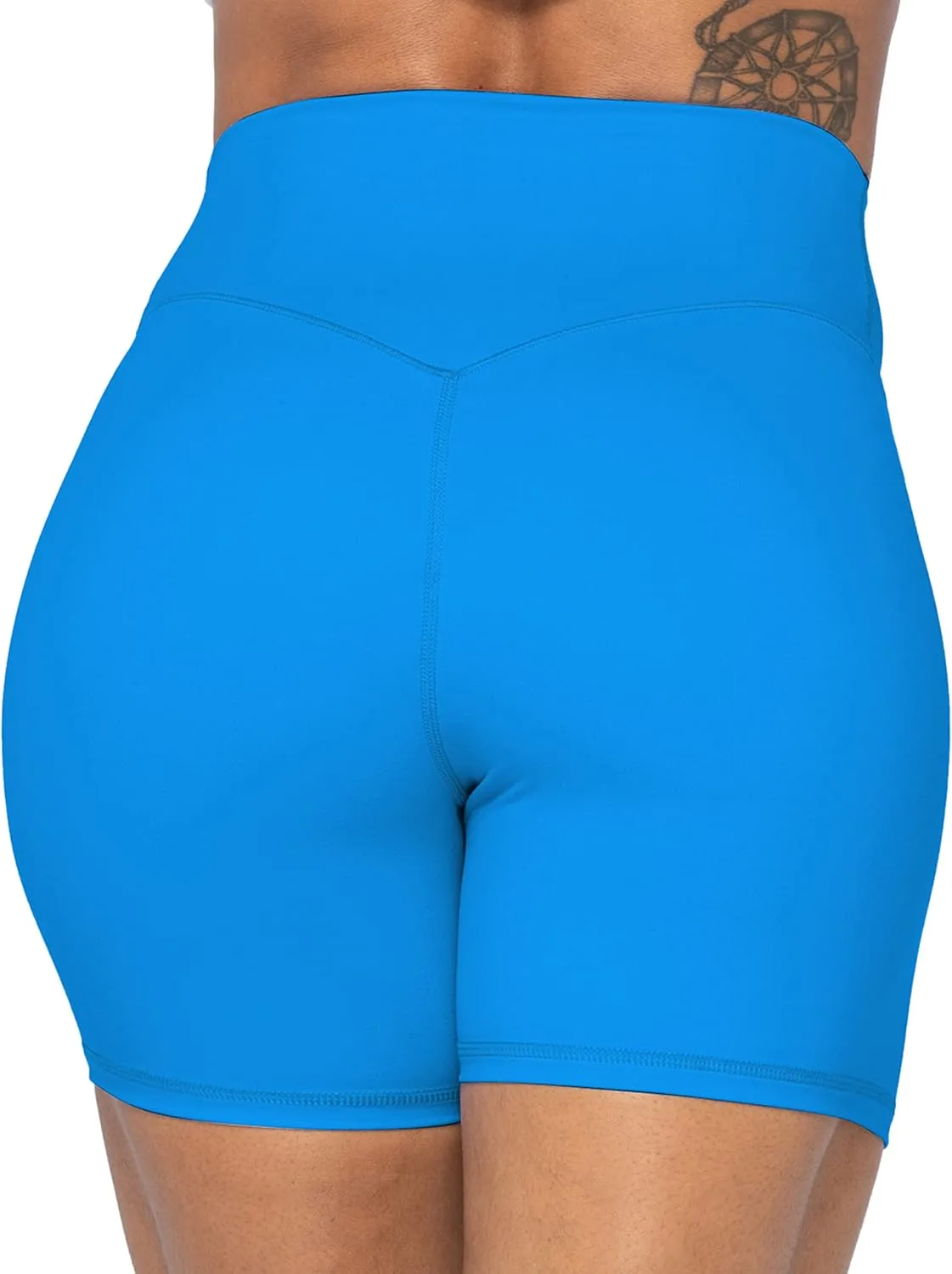 Sunzel No Front Seam High Waist Biker Shorts for Women, Squat Proof Yoga Workout Gym Bike Shorts