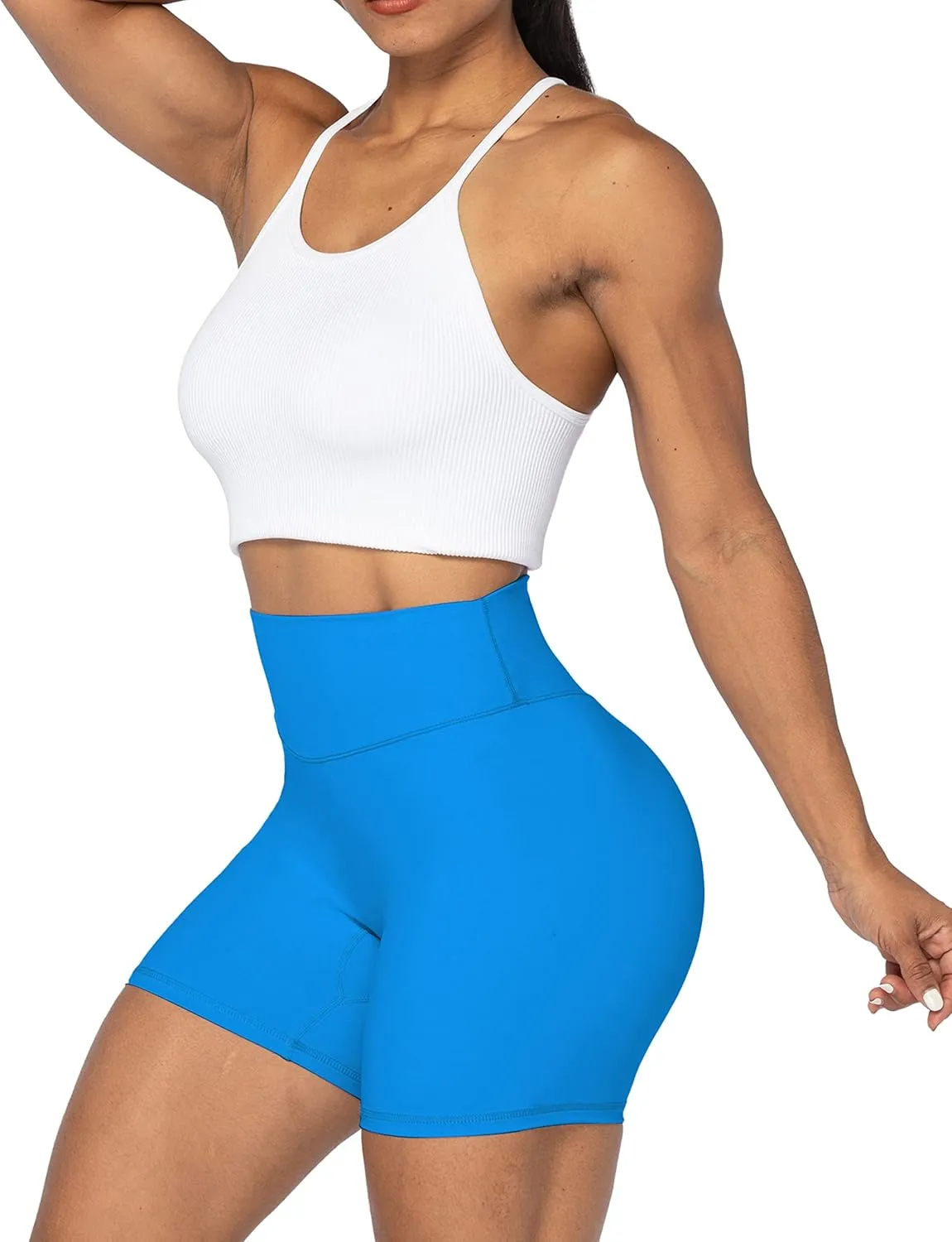 Sunzel No Front Seam High Waist Biker Shorts for Women, Squat Proof Yoga Workout Gym Bike Shorts