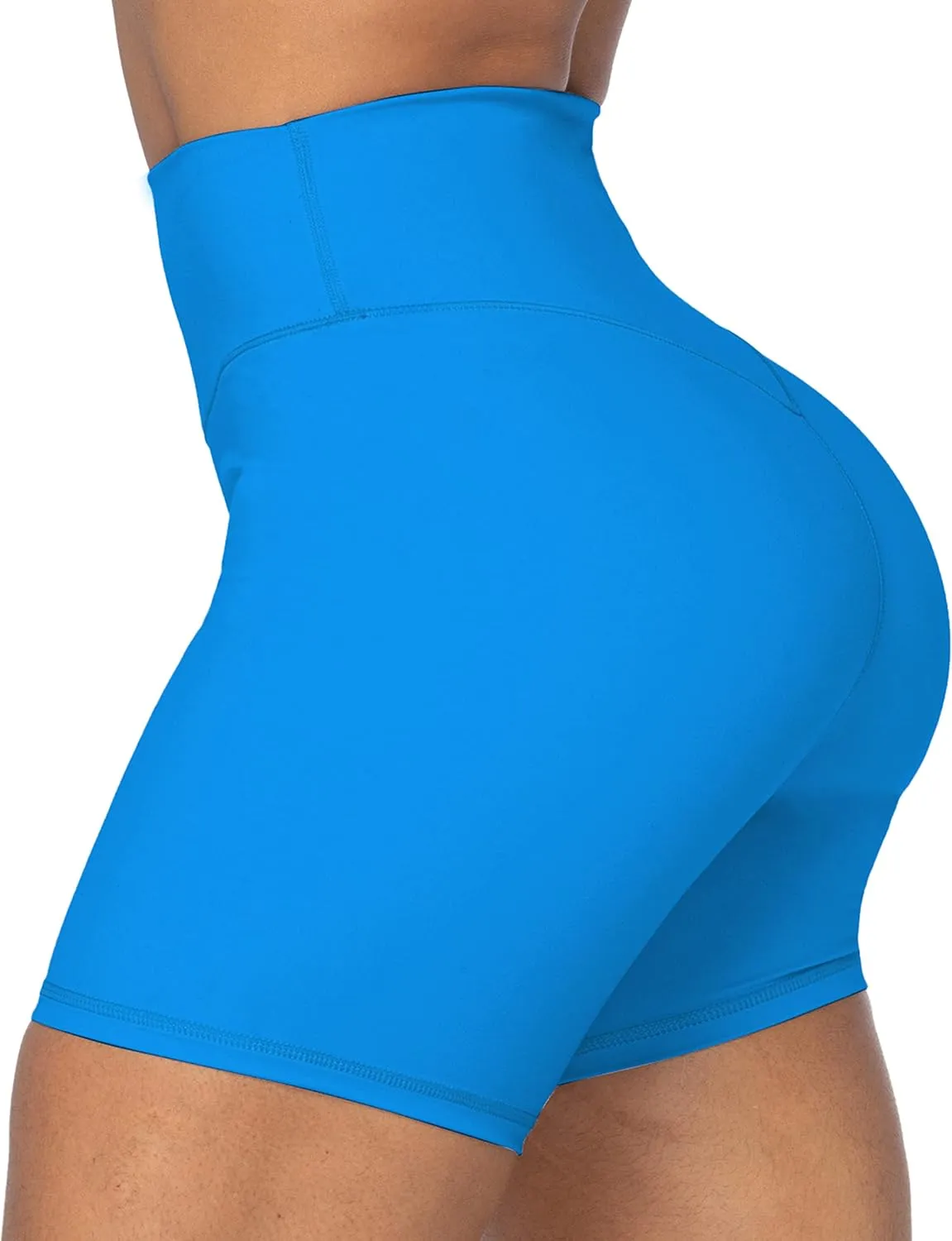 Sunzel No Front Seam High Waist Biker Shorts for Women, Squat Proof Yoga Workout Gym Bike Shorts