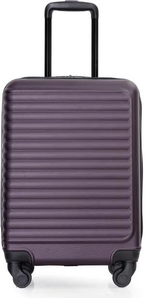 SVRCK 20" Lightweight Carry on Luggage with Spinner Wheels and Adjustable Pull Rod, Durable Travel Suitcase in Purple