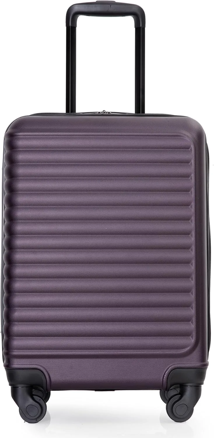 SVRCK 20" Lightweight Carry on Luggage with Spinner Wheels and Adjustable Pull Rod, Durable Travel Suitcase in Purple