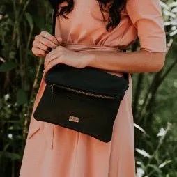 Tan Leather Goods - Nina Leather Sling Bag | Black