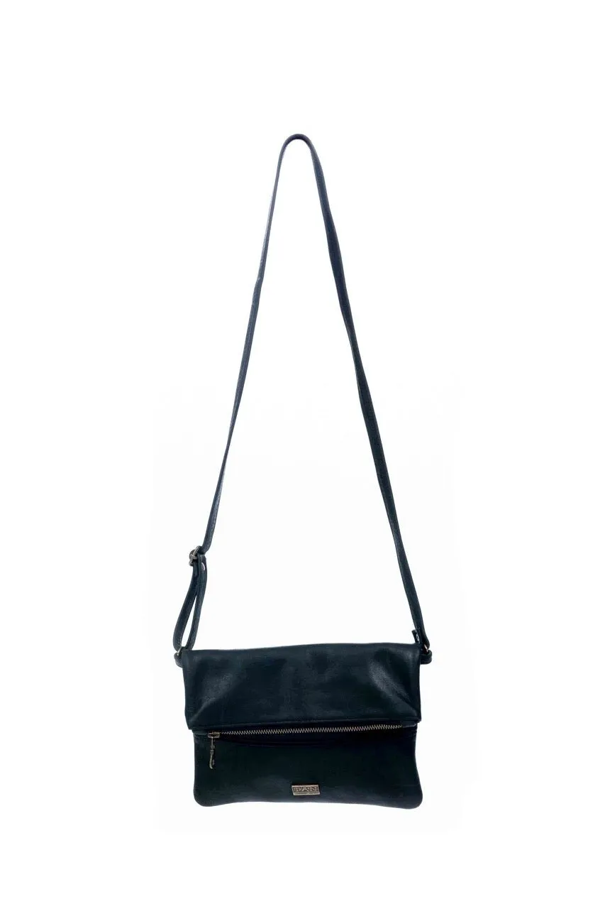 Tan Leather Goods - Nina Leather Sling Bag | Black