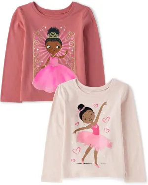 The Children's Place baby-girls And Toddler Assorted Everyday Long Sleeve Graphic T-shirts,multipacks
