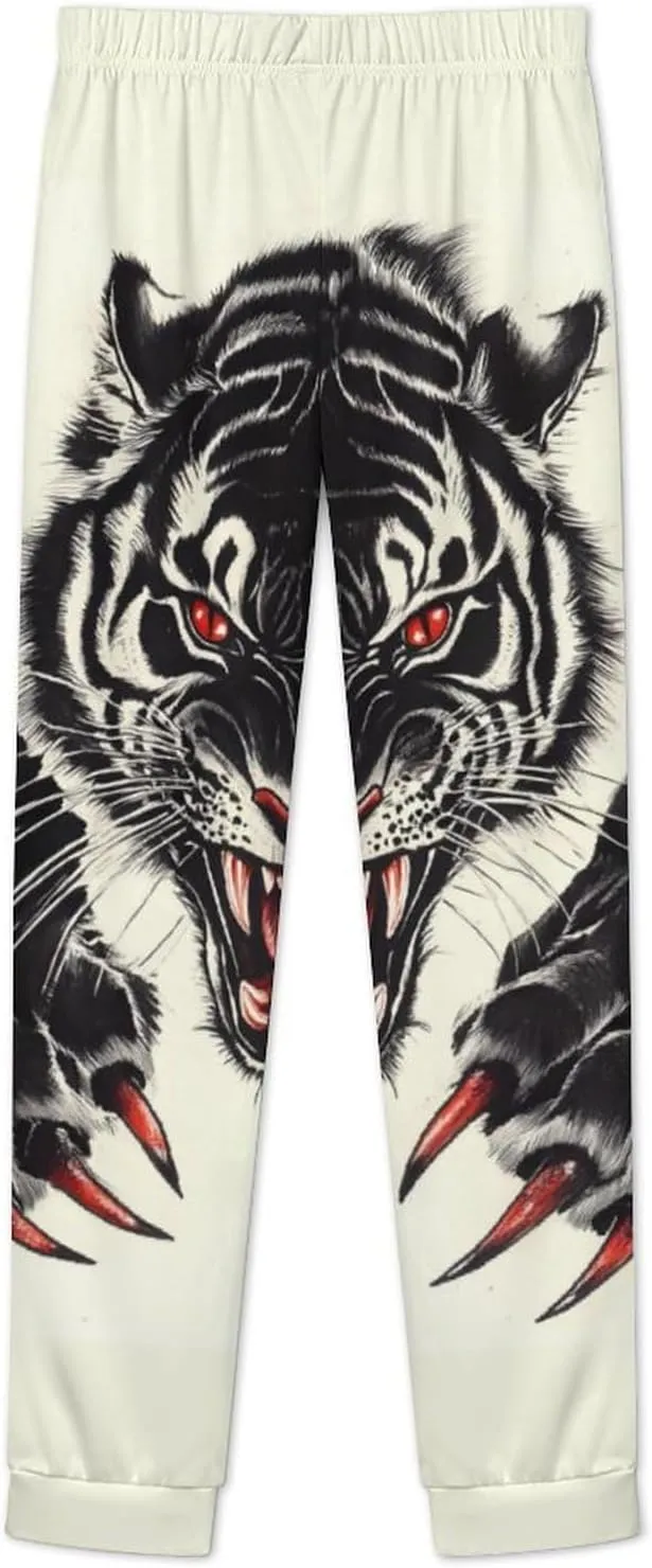 Tiger Claws Women's Pajama Set Long Sleeve T-shirts Top & Pant Comfort Sleepwear Loungewear