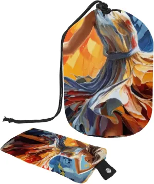 Travel Cosmetic Bags bucket Makeup Bag, Art Watercolor Dancing Women 30 Women Portable Foldable Cases, Multifunctional Toiletry Bucket Bags Round Organizer Storage