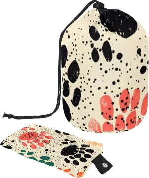 Travel Cosmetic Bags bucket Makeup Bag, Art Watercolor Paw Print Women Portable Foldable Cases, Multifunctional Toiletry Bucket Bags Round Organizer Storage