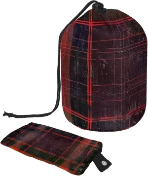 Travel Cosmetic Bags bucket Makeup Bag, Retro Black and Red Tartan 54 Women Portable Foldable Cases, Multifunctional Toiletry Bucket Bags Round Organizer Storage