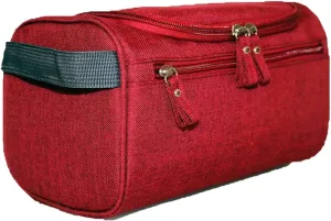 Travel Toiletry Bag with Strap,Hanging Makeup Case Organizer Cosmetic Pouch Holder Storage Bathroom Shower Wash Bag with Handle for Brushes Toiletry Jewelry Storage(Matte Burgundy)