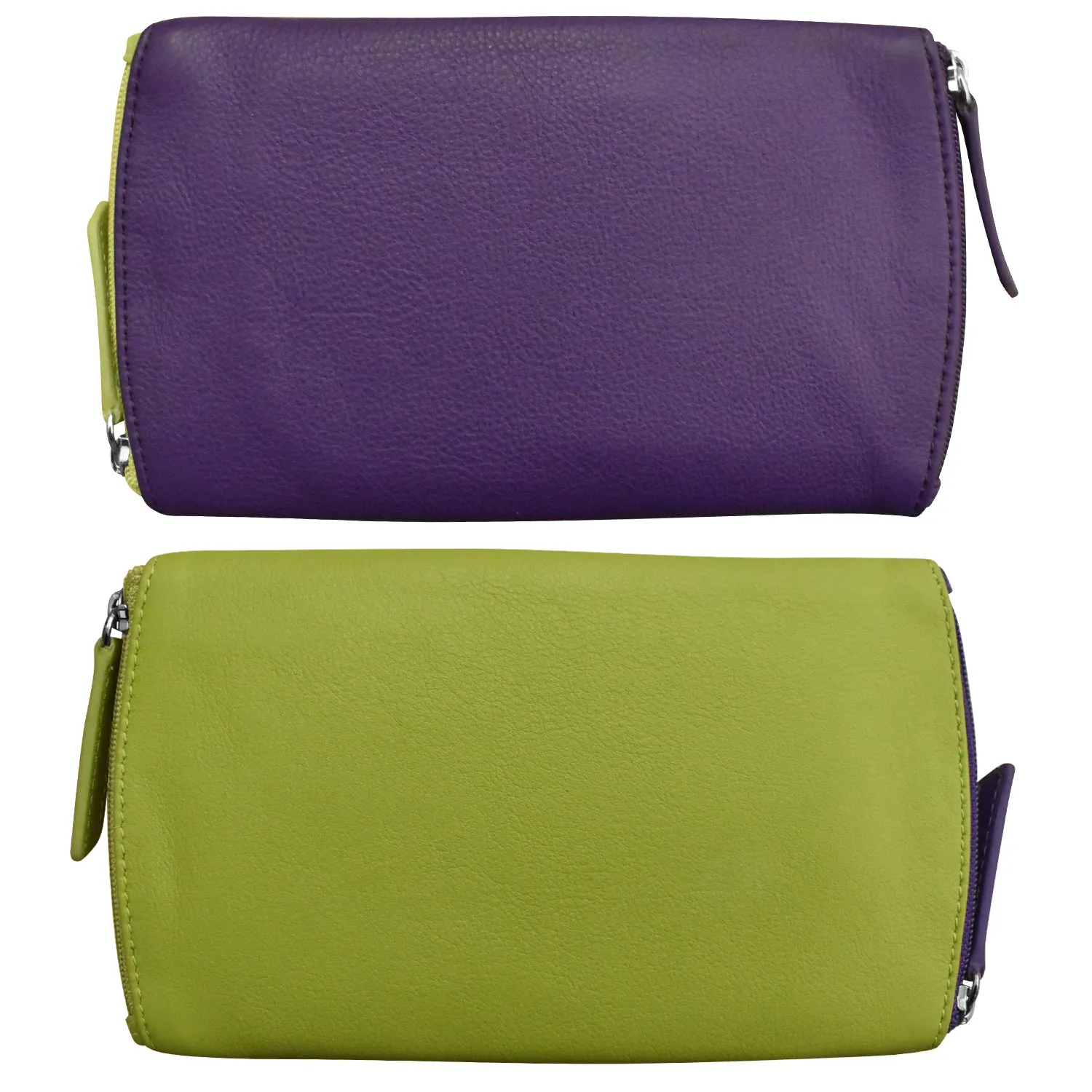 Two Tone Double Zip Eyeglass Case