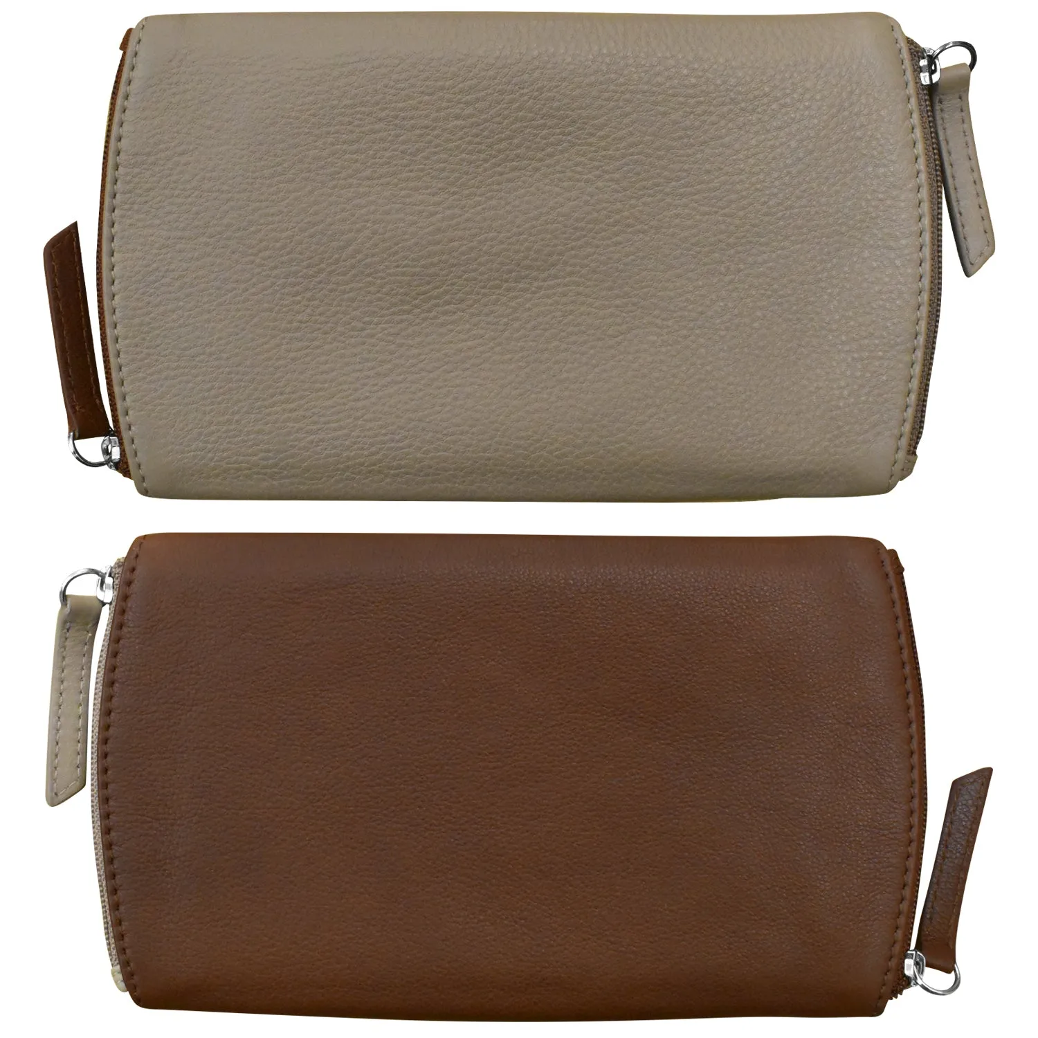 Two Tone Double Zip Eyeglass Case
