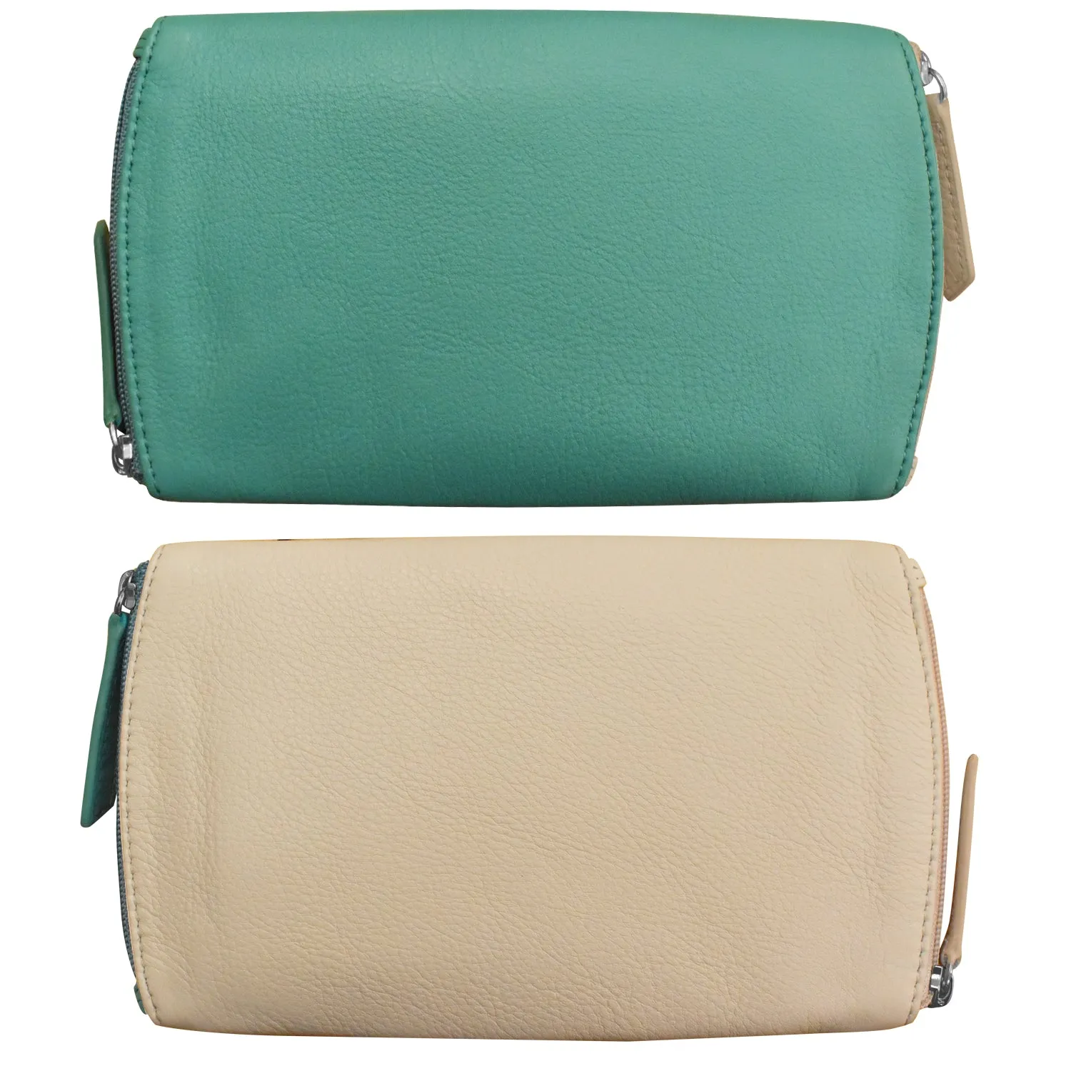 Two Tone Double Zip Eyeglass Case