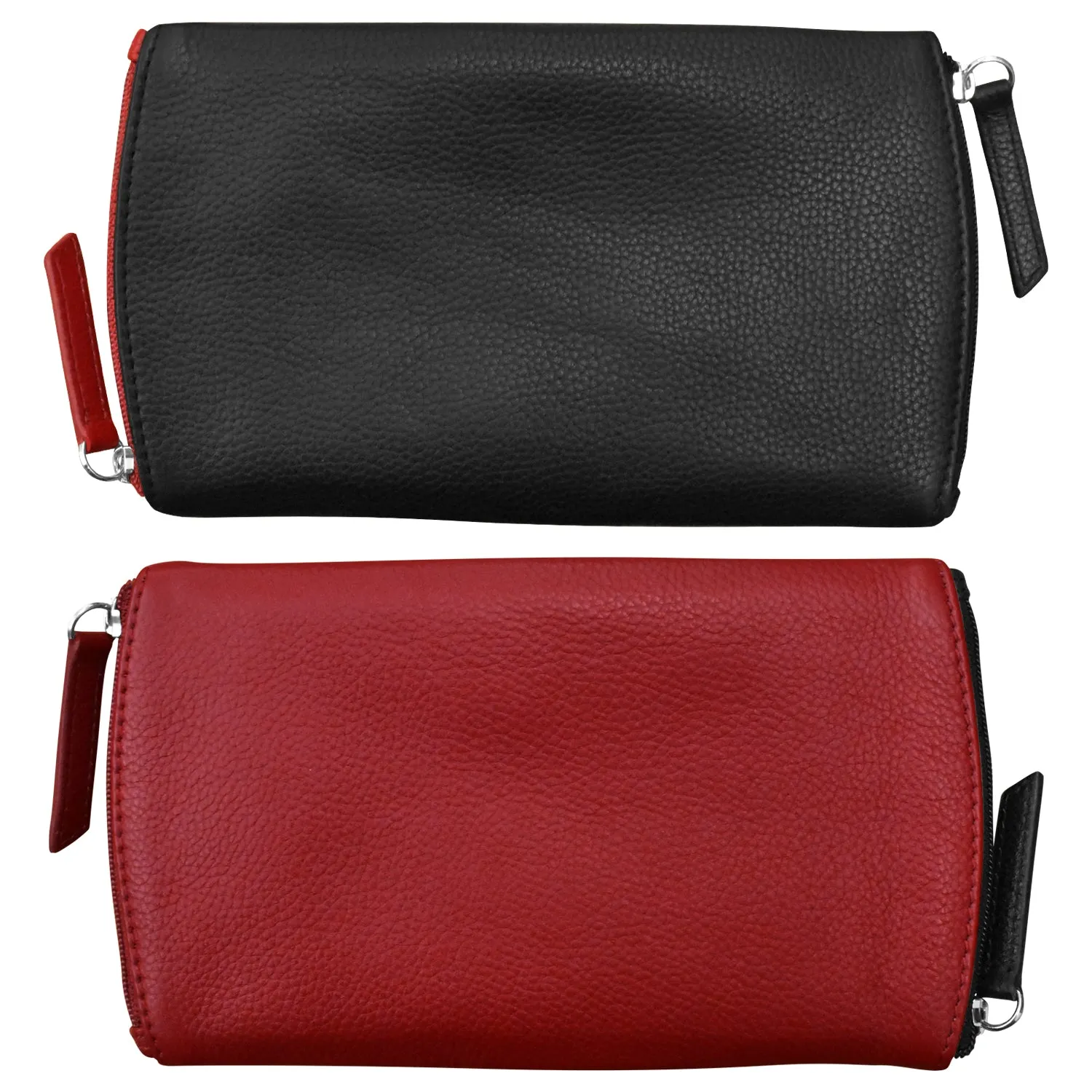 Two Tone Double Zip Eyeglass Case