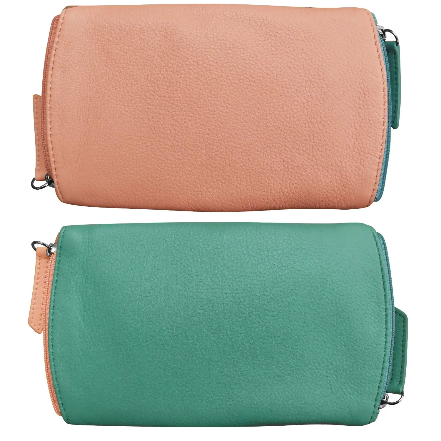Two Tone Double Zip Eyeglass Case