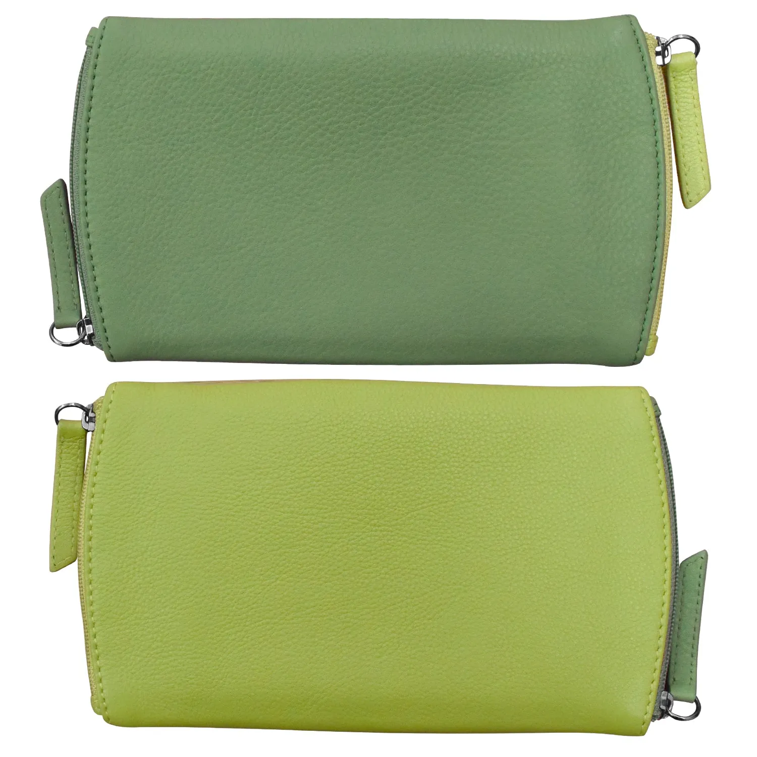 Two Tone Double Zip Eyeglass Case