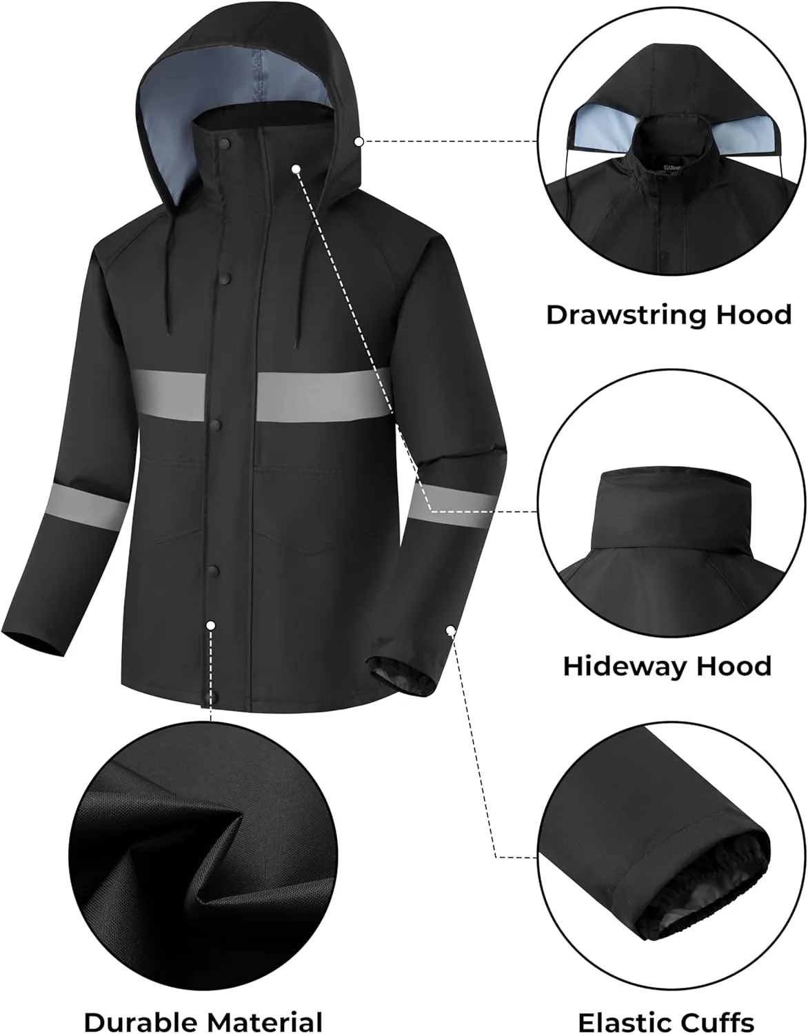 Ubon Waterproof Rain Suits for Men Including Jackets and Pants Lightweight Rain Gear for Golf Hiking Fishing 2 Pieces