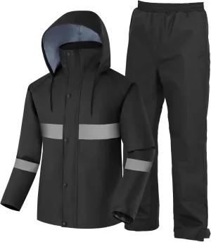 Ubon Waterproof Rain Suits for Men Including Jackets and Pants Lightweight Rain Gear for Golf Hiking Fishing 2 Pieces