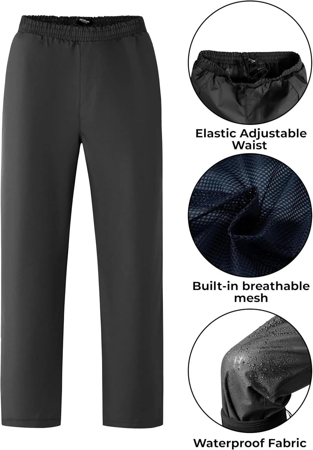Ubon Waterproof Rain Suits for Men Including Jackets and Pants Lightweight Rain Gear for Golf Hiking Fishing 2 Pieces