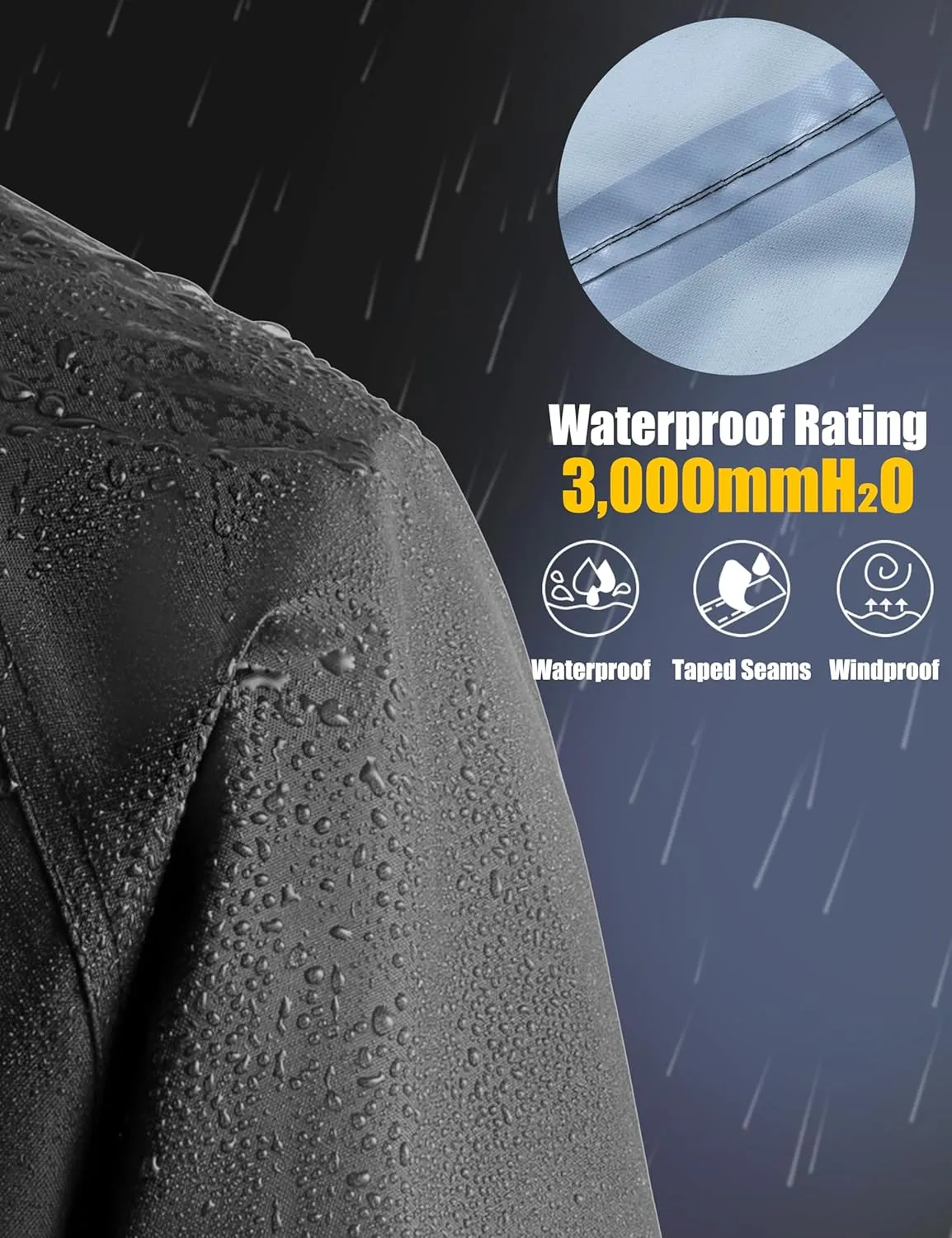 Ubon Waterproof Rain Suits for Men Including Jackets and Pants Lightweight Rain Gear for Golf Hiking Fishing 2 Pieces