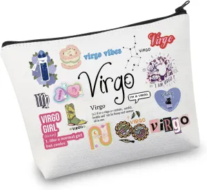 VAMSII 12 Constellation Birthday Gift for Astrology Lover Zodiac Symbol Sign Cosmetic Bag Horoscope Astrology Gift for Her (VirgoBag)
