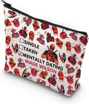 VAMSII Antihero Theme Gift Dead-Pool Inspirational Zipper Pouch Makeup Bag For Women Friend (WADE WLSON)