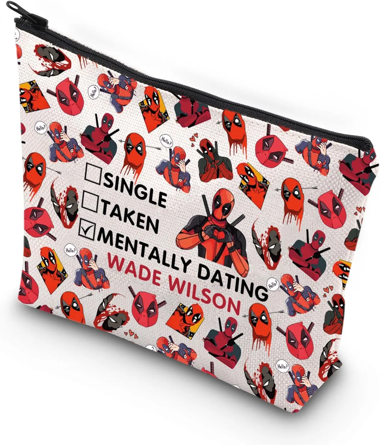 VAMSII Antihero Theme Gift Dead-Pool Inspirational Zipper Pouch Makeup Bag For Women Friend (WADE WLSON)