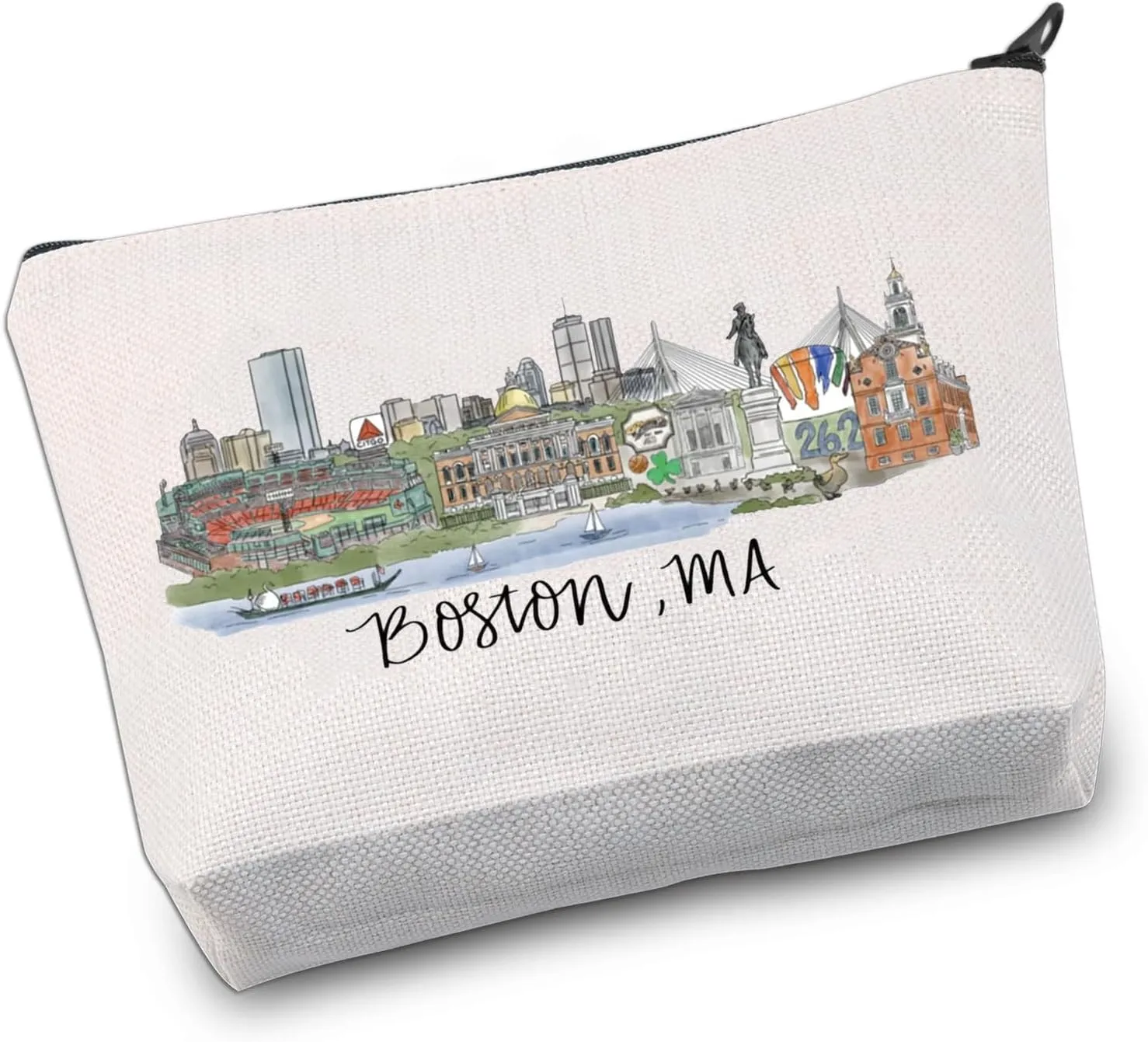 VAMSII Boston MA Gifts and Souvenirs Boston Sky-line Cosmetic Bag Massachusetts Tourist Gift Boston Trip Gift (BostonMABag)