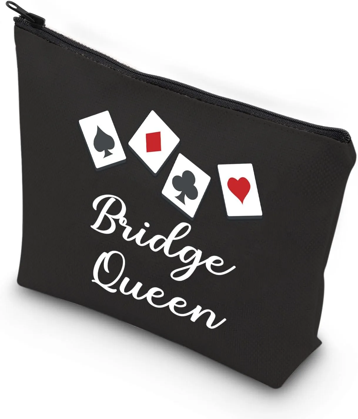 VAMSII Bridge Queen Makeup Bag Bridge Players Gifts Bridge Card Game Gifts for Bridge Lovers Poker Player Gifts (BLK-Bridge Queen)