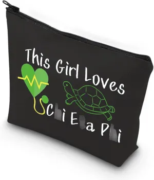 VAMSII Chi Eta Phi Sorority Paraphernalia Gifts This Girl Loves Chi Eta Phi Travel Makeup Bag XHO Nursing Pouch