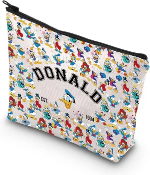 VAMSII Funny Duck Cosmetic bag Donald Est.1934 Zipper Pouch Makeup Bag Duck Lover Gift (DONALD 1934)