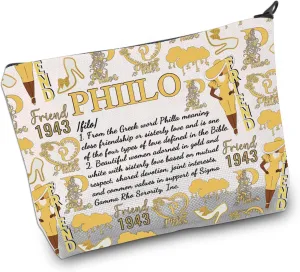 VAMSII Greek Sorority Gift for Women Sisterhood Makeup Bag Women Member Gift Sorority Sister Gift (Sorority1943Bag)