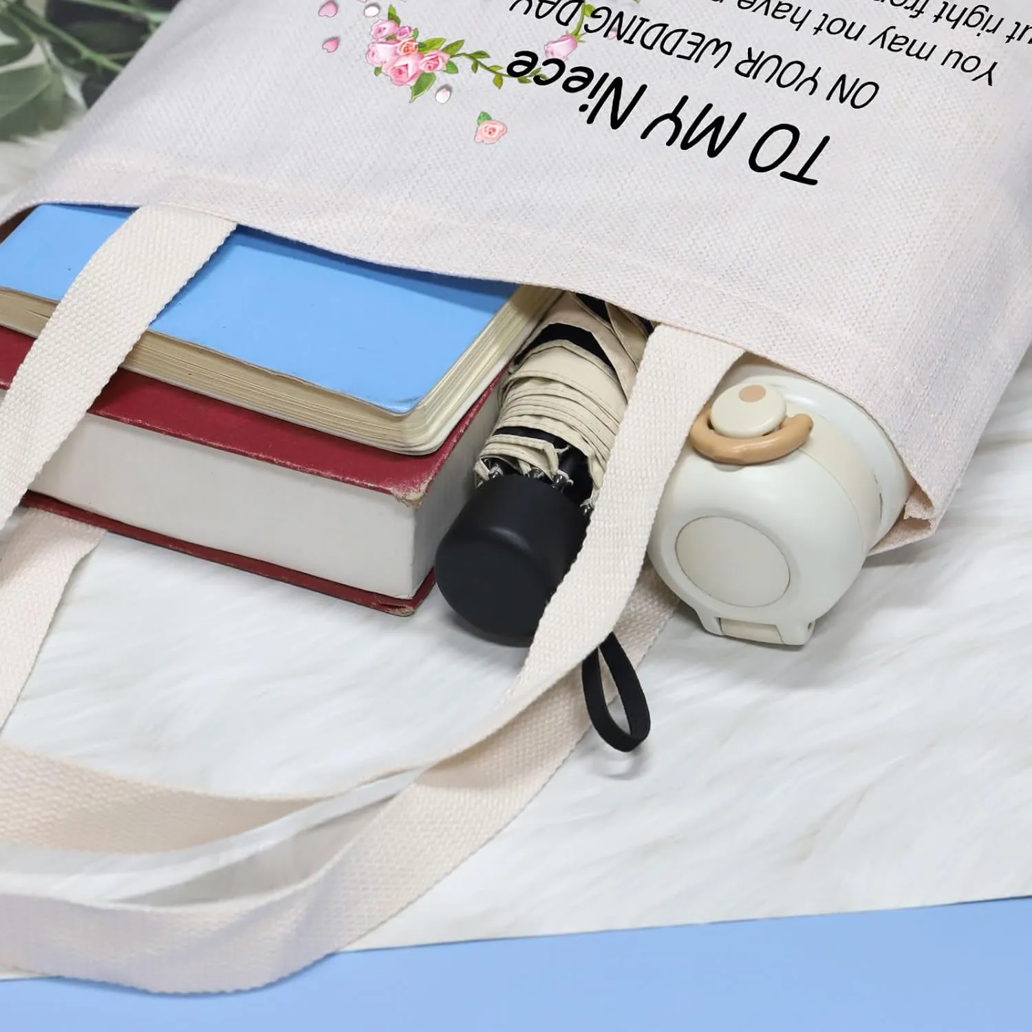VAMSII Niece Wedding Gift Niece Cosmetic Bag To My Niece On Her Wedding Day Gift Bridal Shower Gift for Niece Bride Gift (NieceWeddingTote), medium