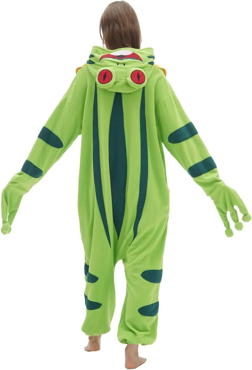 vavalad Unisex Adult Onesie Animal One Piece Pajama Cosplay Sleepwear Halloween Christmas Custume for Women Men Teens, Green