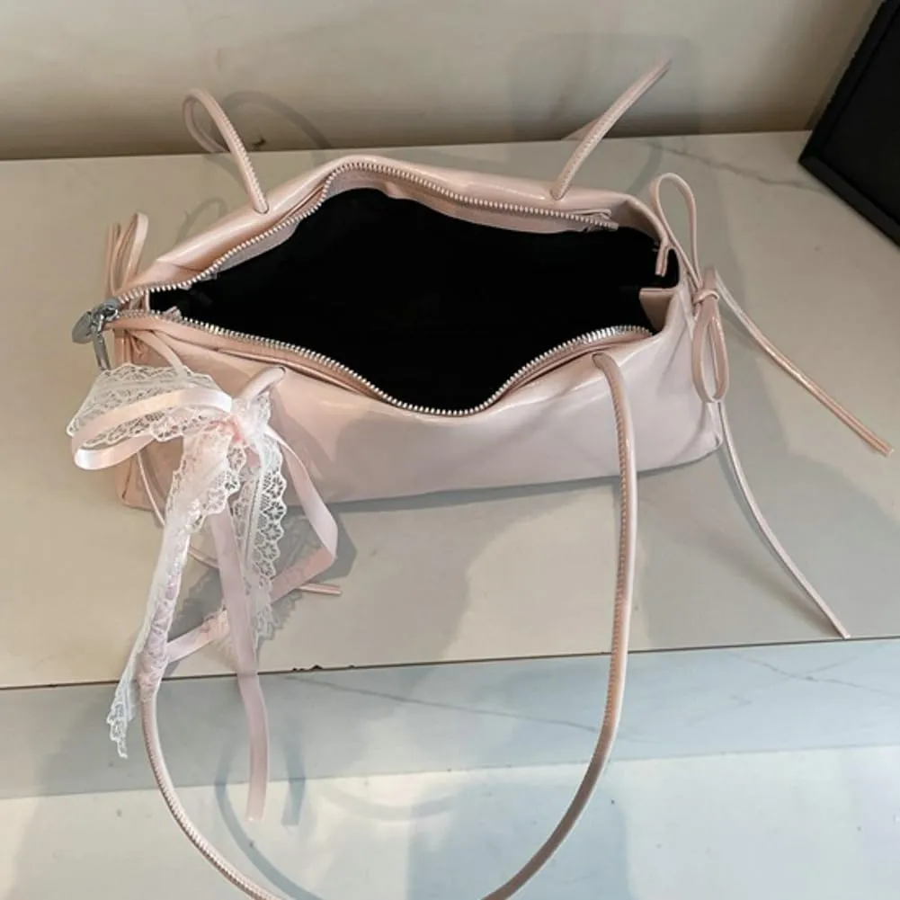 Vegan Leather Shoulder Purses Summer Beach Bags For Women Sweet Clutch Bag Casual Boston Purse Travel Underarm Handbags 2025