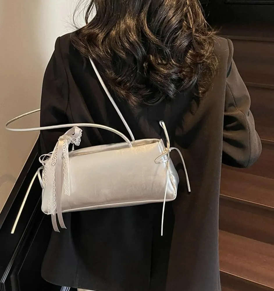 Vegan Leather Shoulder Purses Summer Beach Bags For Women Sweet Clutch Bag Casual Boston Purse Travel Underarm Handbags 2025