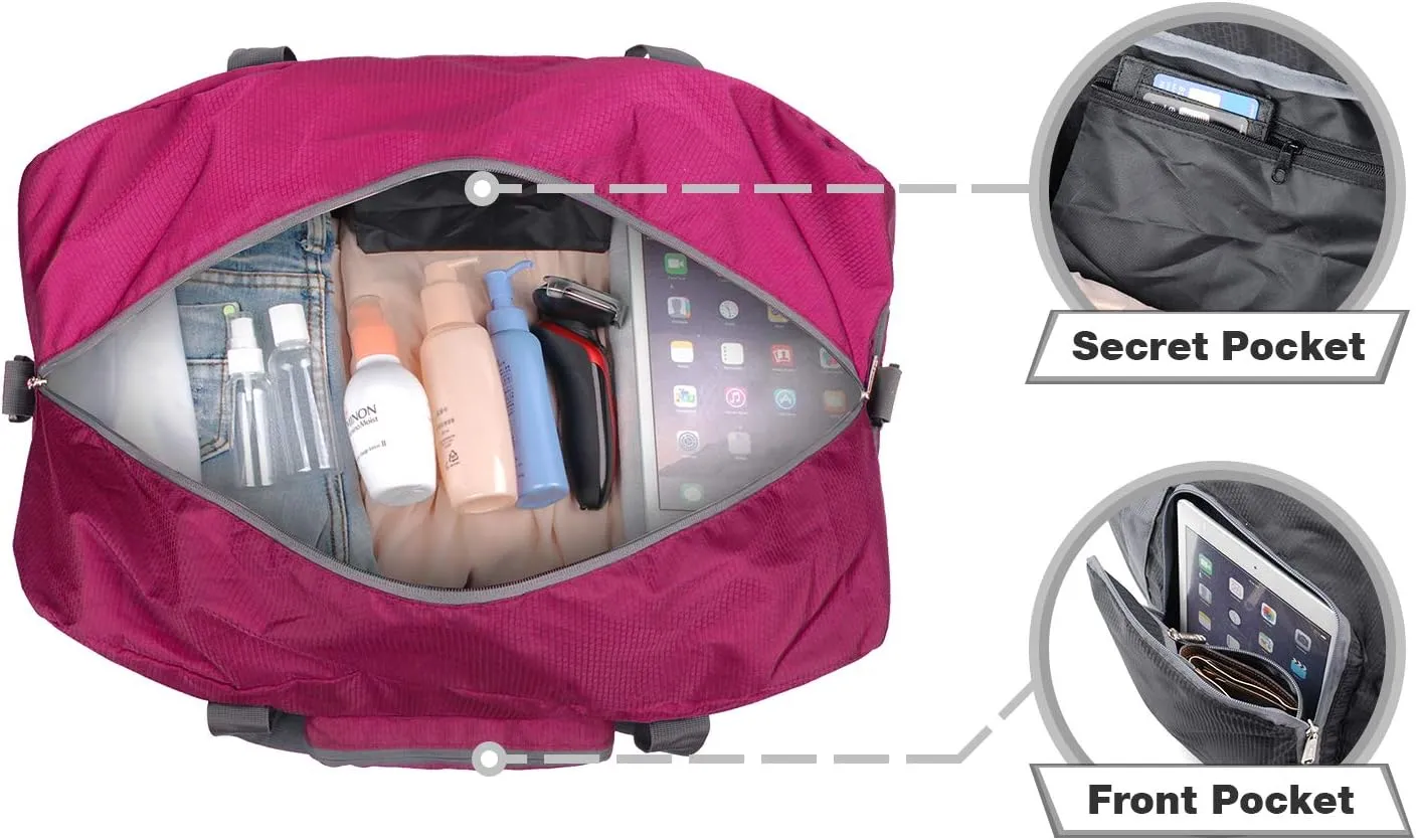WANDF Foldable Travel Duffel Bag 60-120L Duffle Carry on for Women and Men