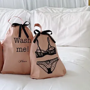 Wash Me Please Laundry Bag in Pink Blush