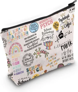 WCGXKO Sch Psychologist Gift Psychology Bundle Quote Inspired Canvas Makeup Bag (Psychologist)