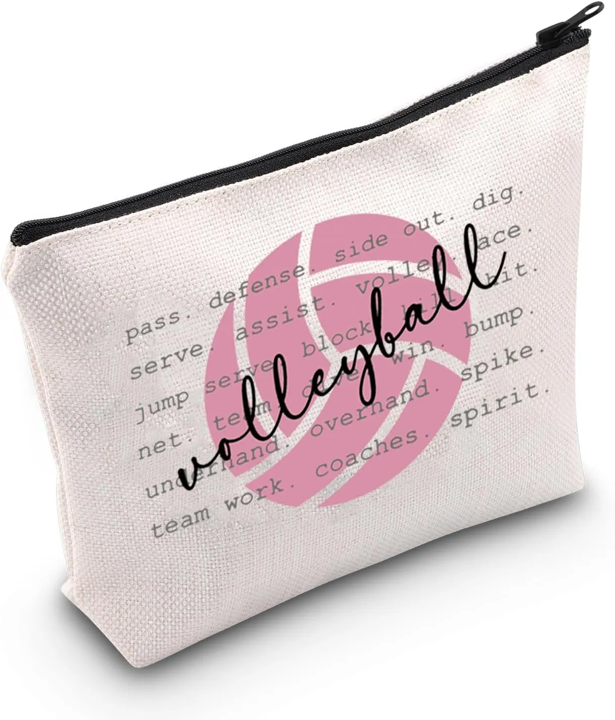 WCGXKO Volleyball Gift for Team Volleyball Player Gift Volleyball Inspired Makeup Bag Gift for Volleyball Fans (Volleyball)