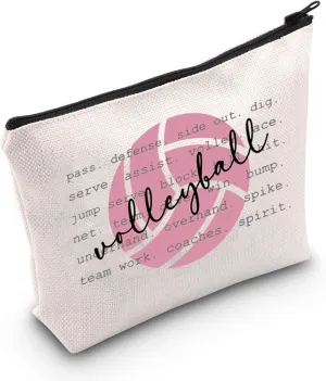 WCGXKO Volleyball Gift for Team Volleyball Player Gift Volleyball Inspired Makeup Bag Gift for Volleyball Fans (Volleyball)