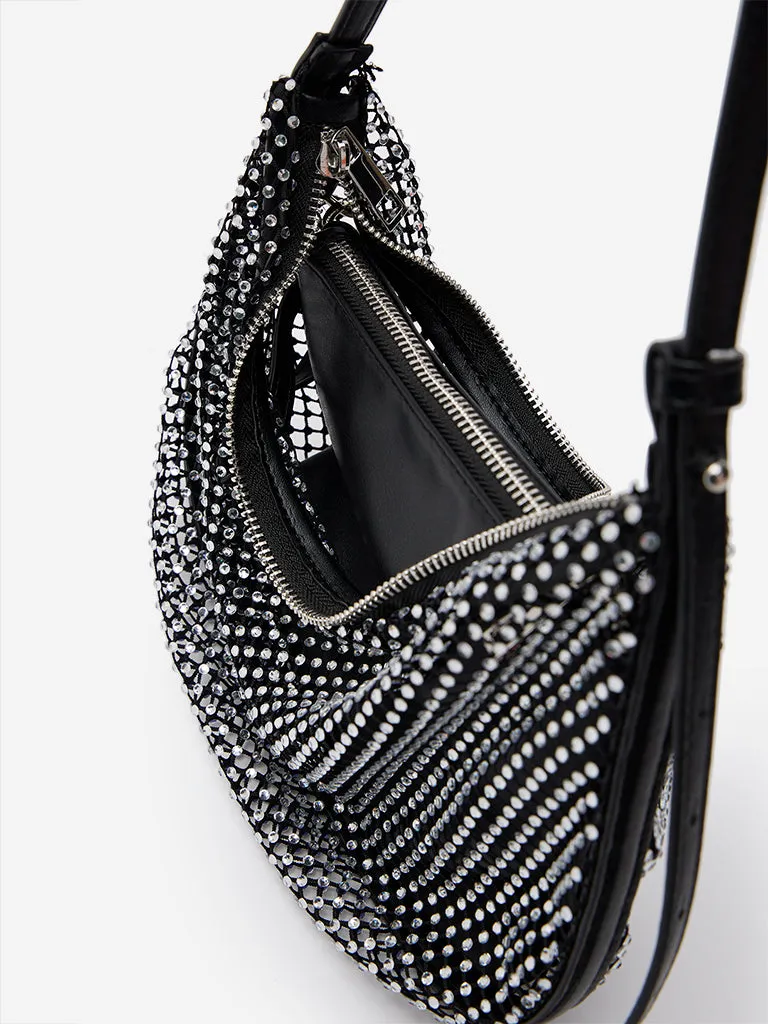 Westside Black Embellished Shoulder Bag