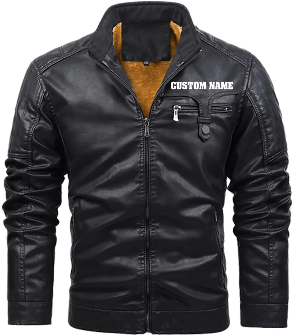 Wild Wolf with Blood Moon, Retro Wolf Biker Motorcycle Jacket, Personalized Men PU Leather Vest Coat Jackets