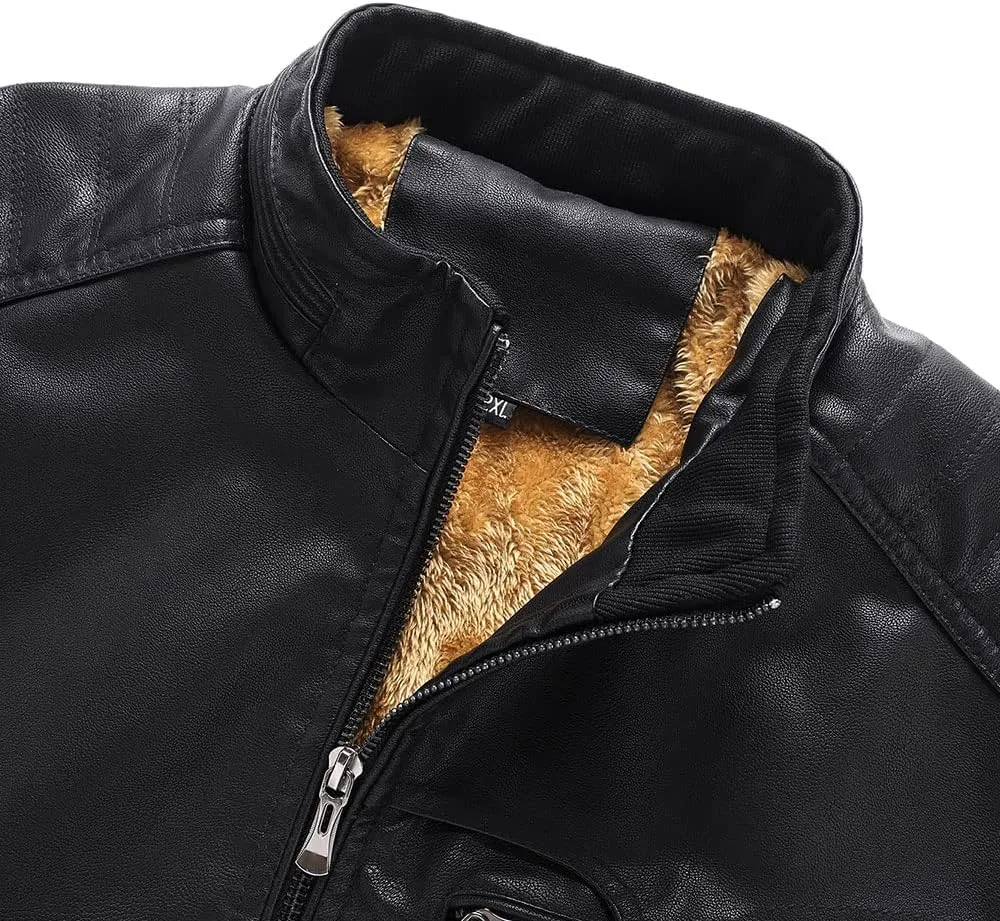 Wild Wolf with Blood Moon, Retro Wolf Biker Motorcycle Jacket, Personalized Men PU Leather Vest Coat Jackets