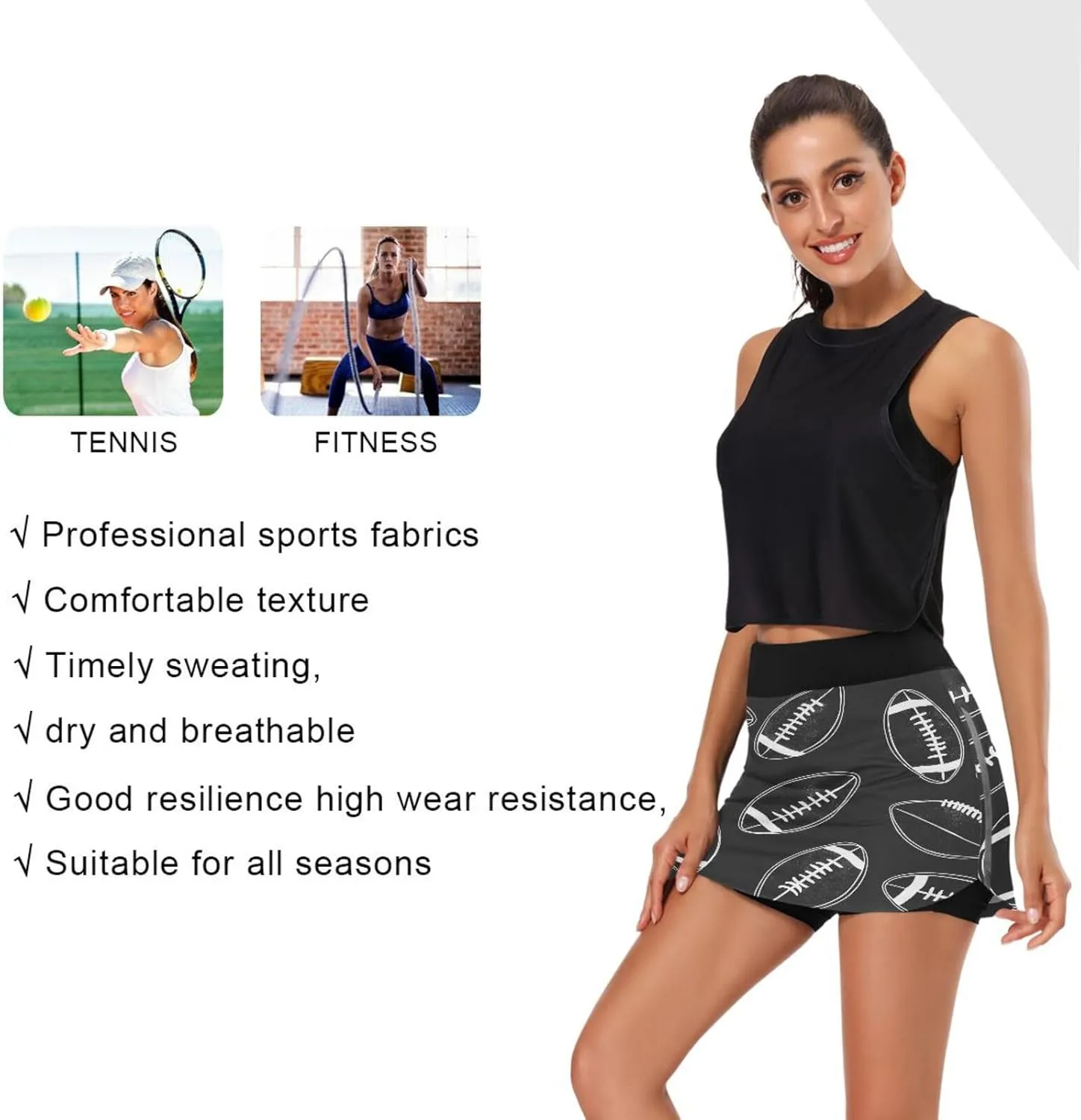 Wildflowers Botanical Ladies Skorts with Pockets High Waisted Womens Tennis Shorts, Mini Skirt