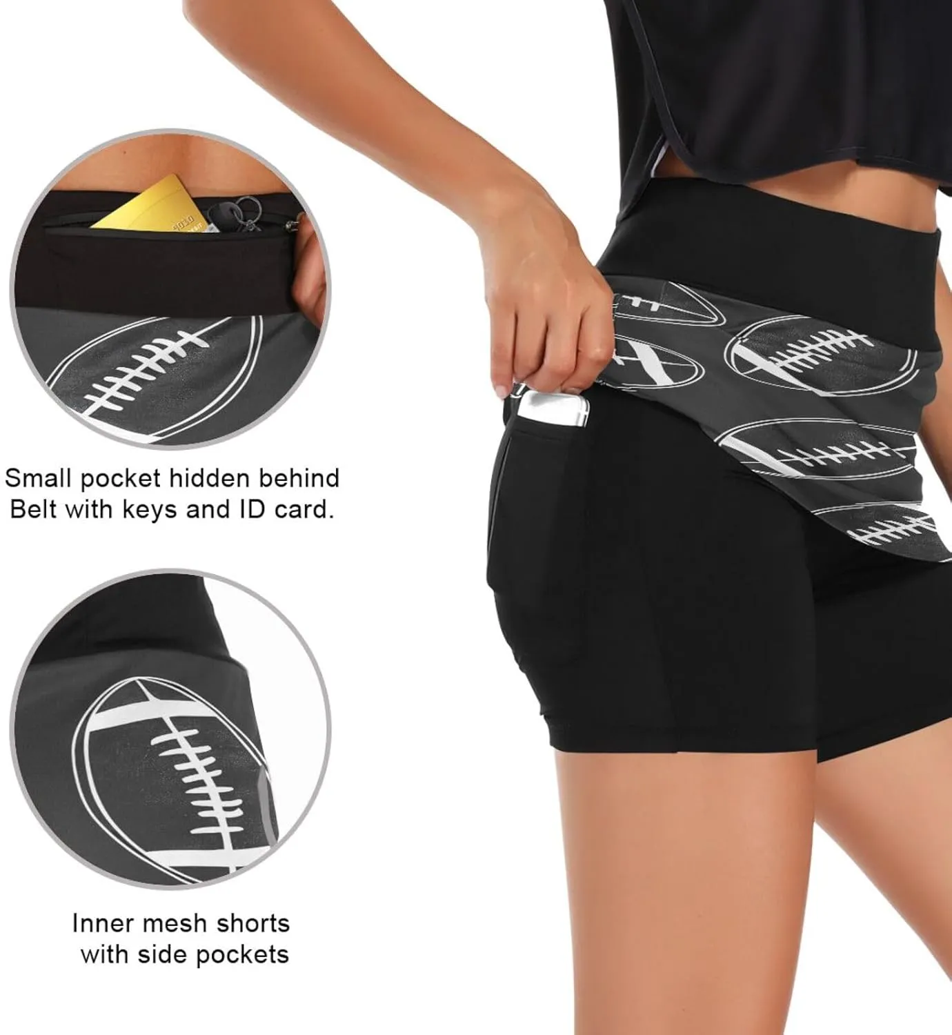 Wildflowers Botanical Ladies Skorts with Pockets High Waisted Womens Tennis Shorts, Mini Skirt