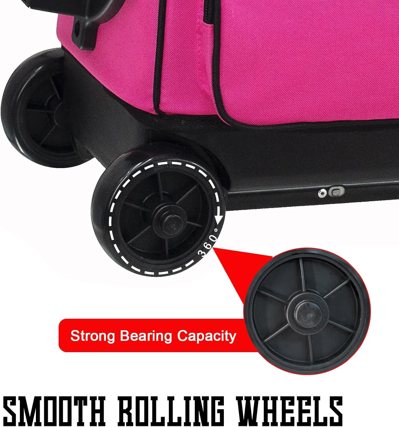 WOLT Double Roller 2 Ball Bowling Bag with Separate Shoe Compartment, Large Capacity Bowling Ball Bag with Accessory Pocket, Retractable Handle extends to 40"
