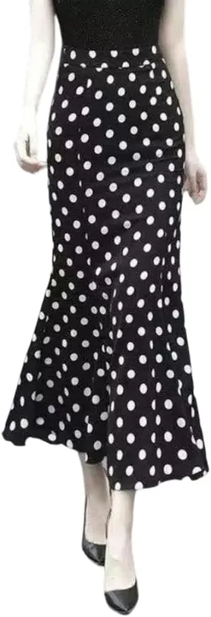 Women's A-Line Waisted Ruffle Long Skirt