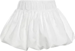 Women's Bubble Mini Skirts Balloon High Waisted Skorts Puffy Hem Summer Trendy Cute Going Out Party Skirt